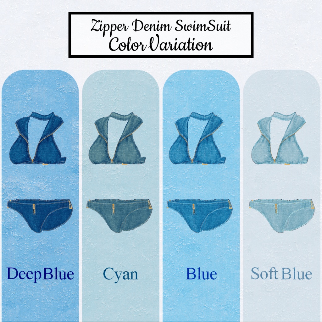 【VRoid】Denim SwimSuit 2pattern4Color デニム水着【テクスチャ】