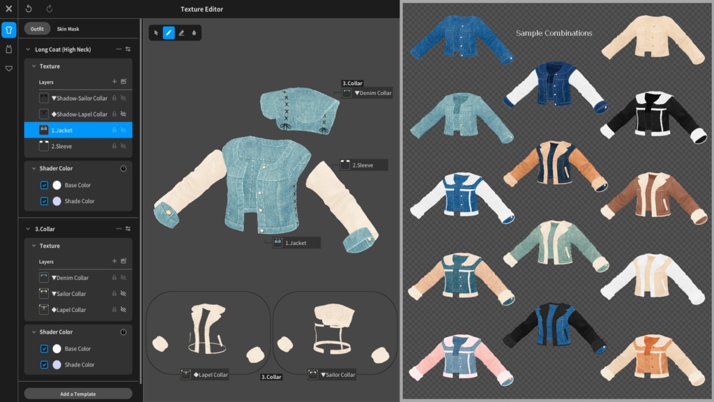 無料【VRoid】Feminine Co-OrdSet【テクスチャ】