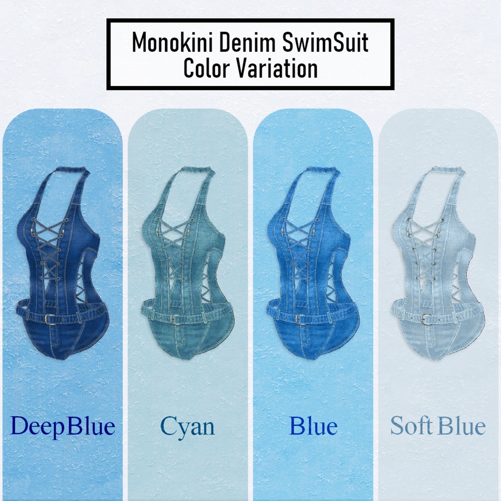 【VRoid】Denim_SwimWear 2pattern4Color デニム水着【テクスチャ】
