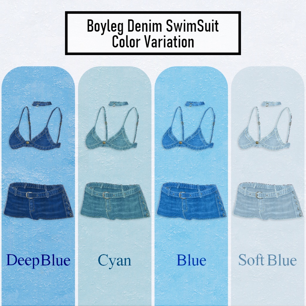 【VRoid】Denim_SwimWear 2pattern4Color デニム水着【テクスチャ】