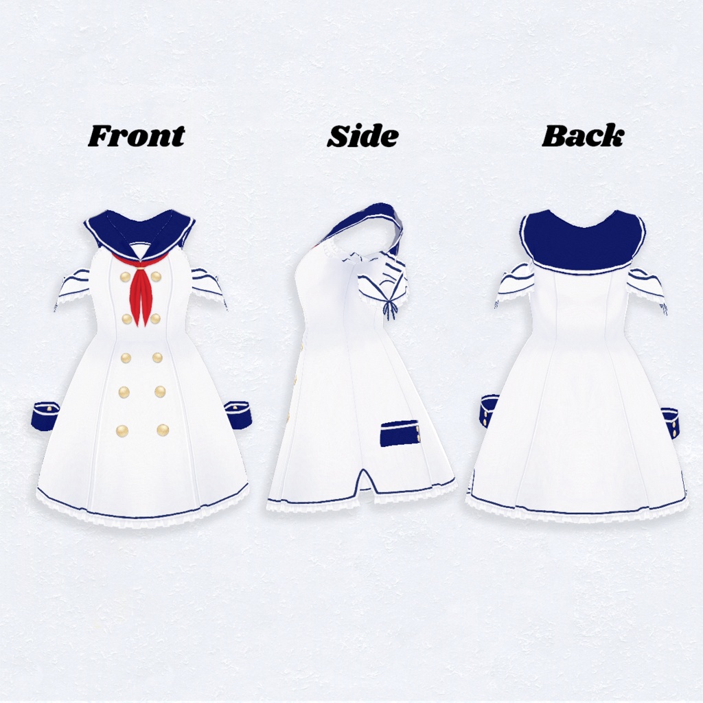 無料【VRoid】SailorDress セーラーワンピース【テクスチャ】Free