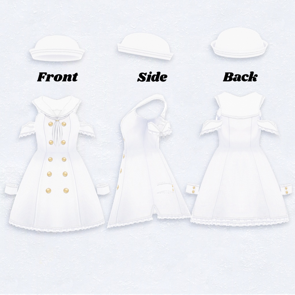 無料【VRoid】SailorDress セーラーワンピース【テクスチャ】Free
