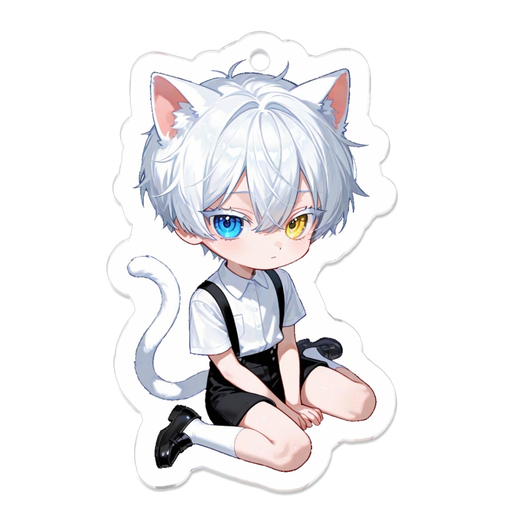 シロ ミニキャラアクリルキーホルダー