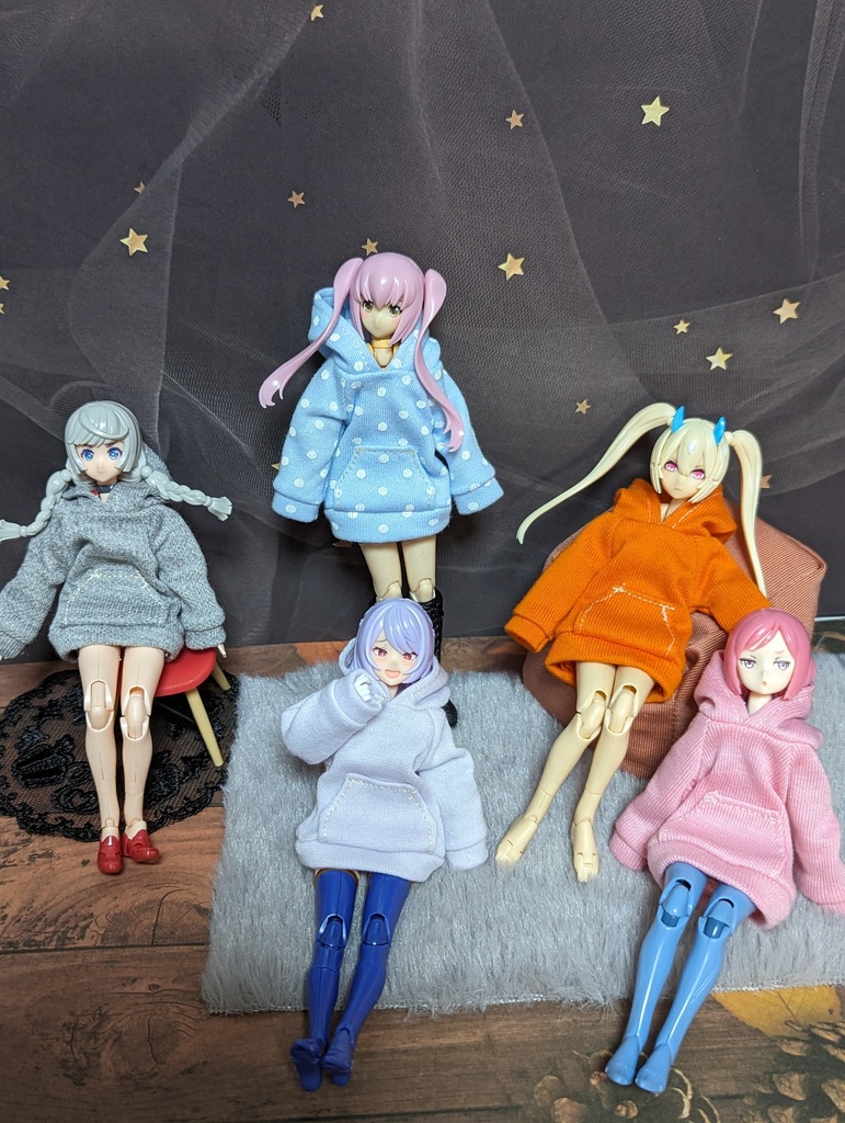 新色　パーカーワンピ　美プラ　1/12　プラモデル　服　美少女プラモデル