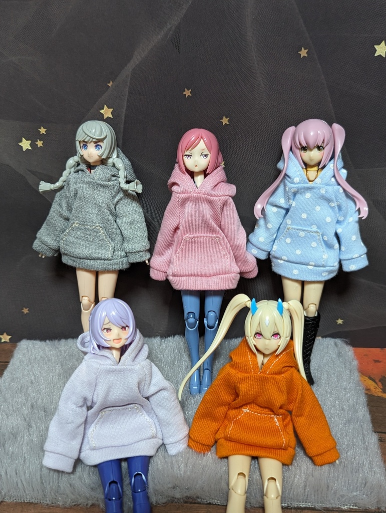 新色 パーカーワンピ 美プラ 1/12 プラモデル 服 美少女プラモデル