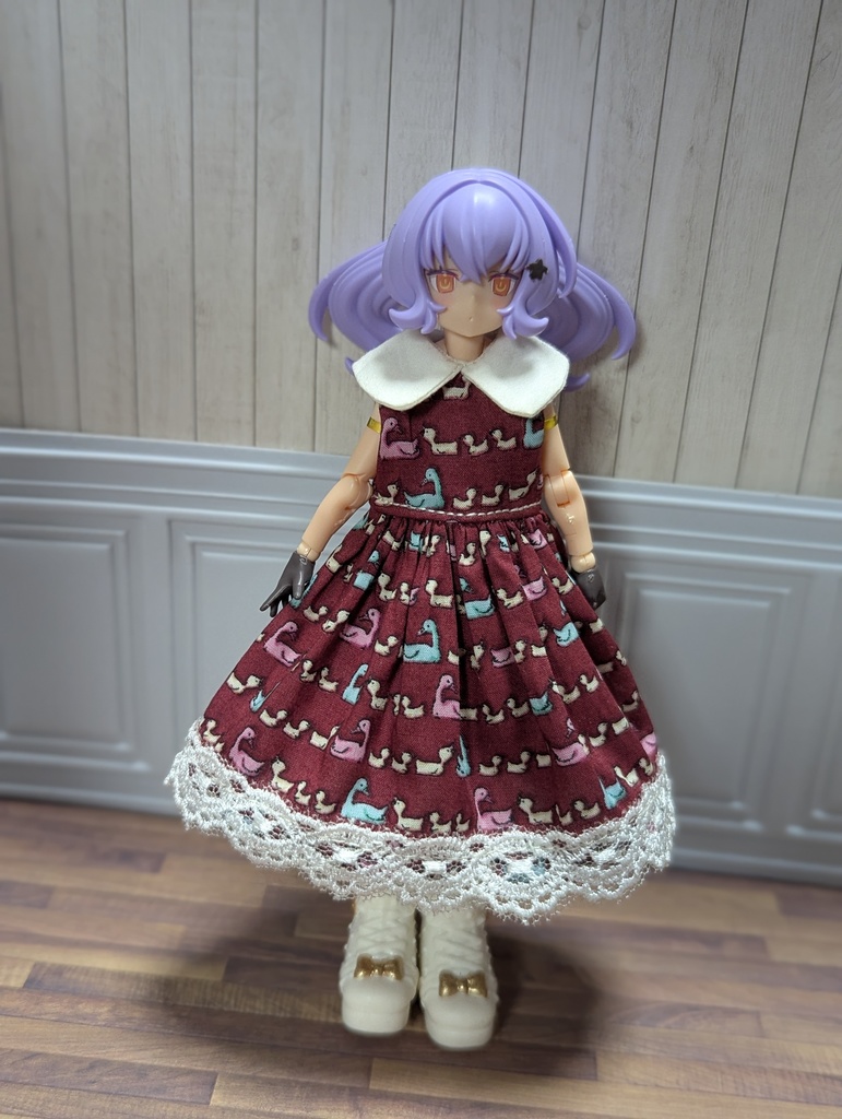 新商品 ビッグ襟ワンピ ハンドメイド 1/12 美プラ布服