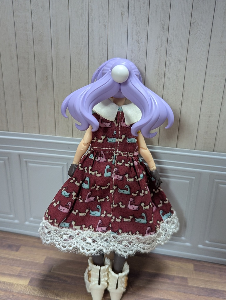 新商品 ビッグ襟ワンピ ハンドメイド 1/12 美プラ布服