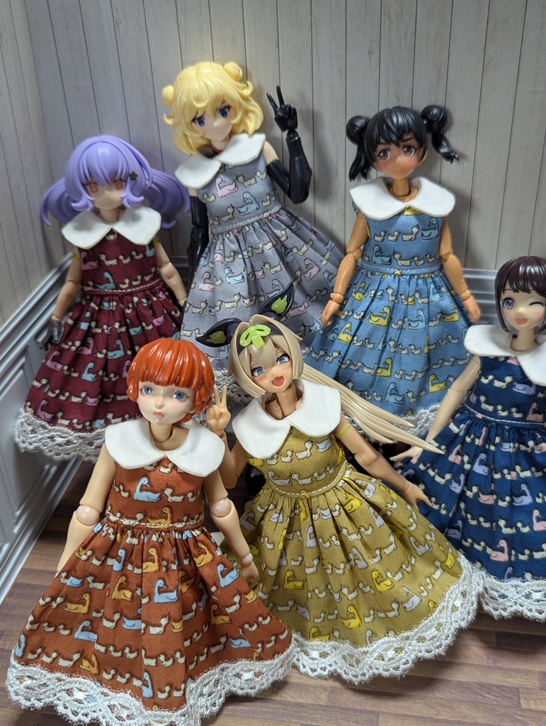 新商品　ビッグ襟ワンピ　ハンドメイド　1/12　美プラ布服