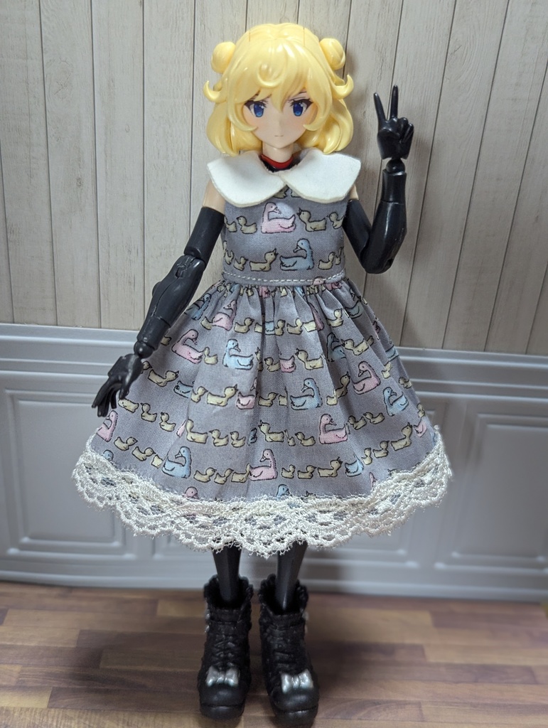 新商品 ビッグ襟ワンピ ハンドメイド 1/12 美プラ布服