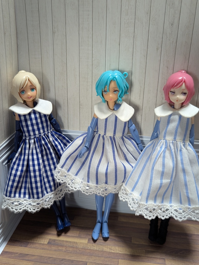 新商品　ビッグ襟ワンピ　ハンドメイド　1/12　美プラ布服
