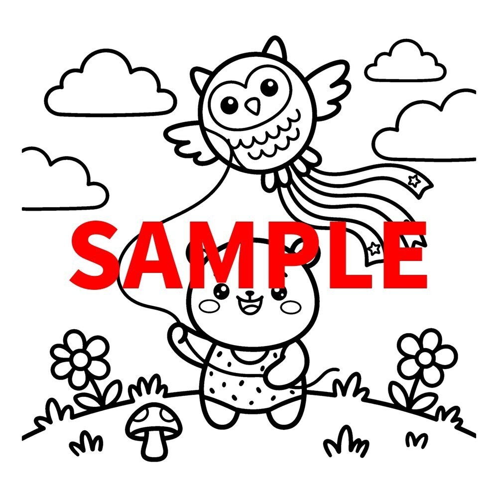 【A4印刷用PDF】2〜5歳向け お正月ぬりえ 50枚