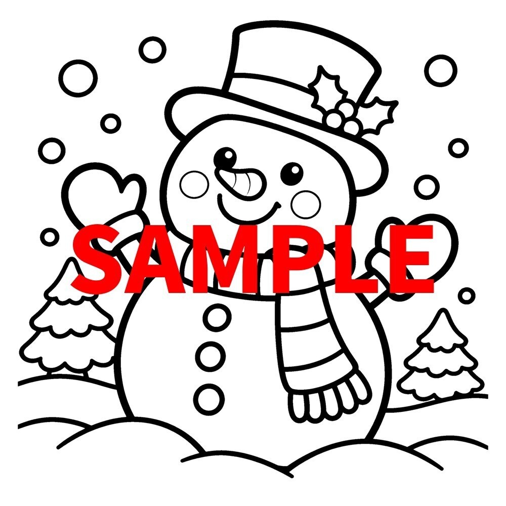 【A4印刷用PDF】シニア向け クリスマスぬりえ 50枚