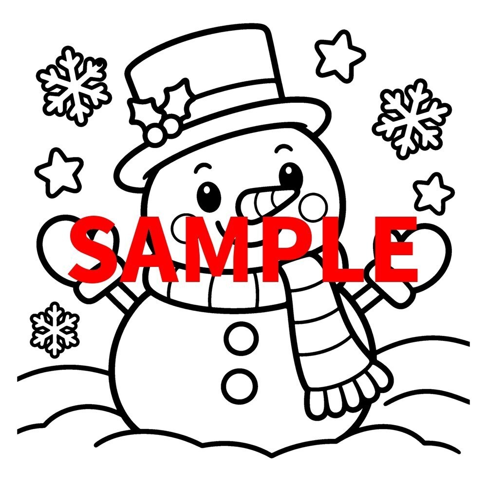 【A4印刷用PDF】2〜5歳向け クリスマスぬりえ 50枚