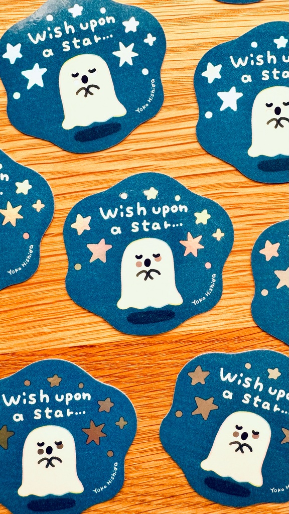 星に願うおばけちゃんのステッカー👻