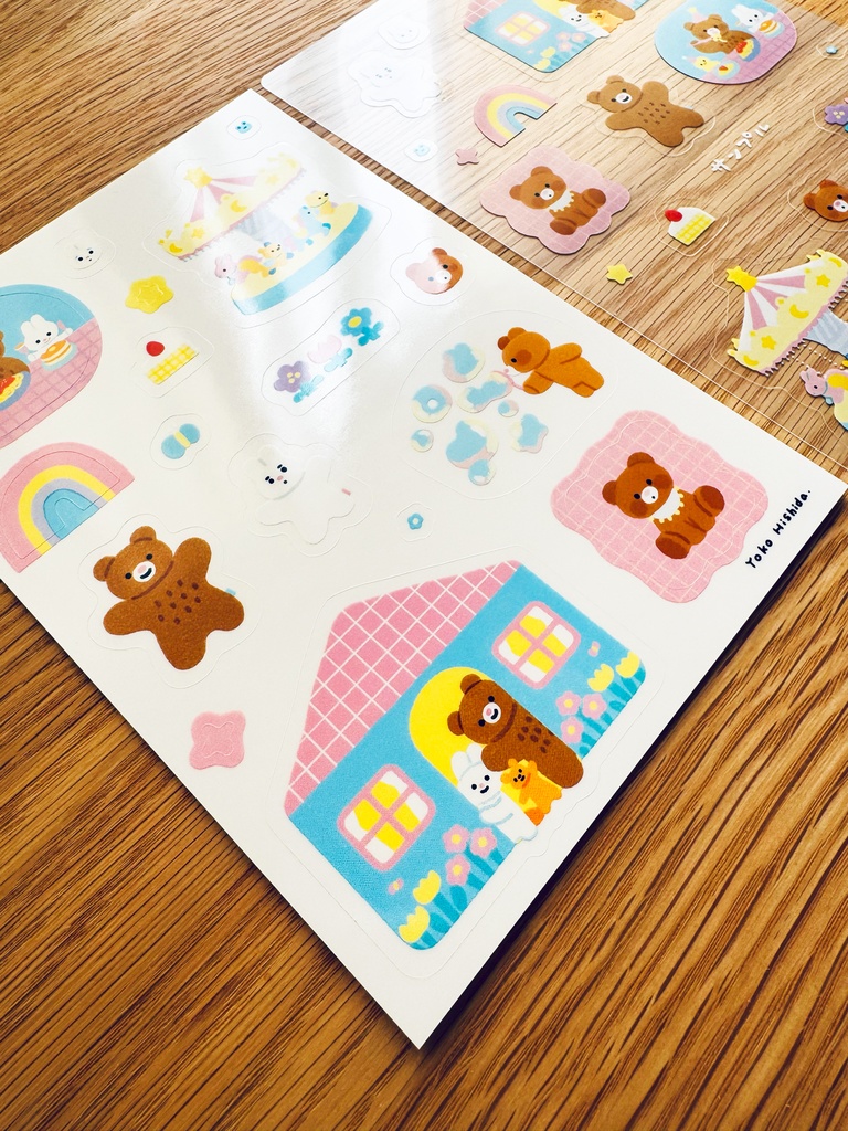 くまとうさぎの透明シール🐰🐻