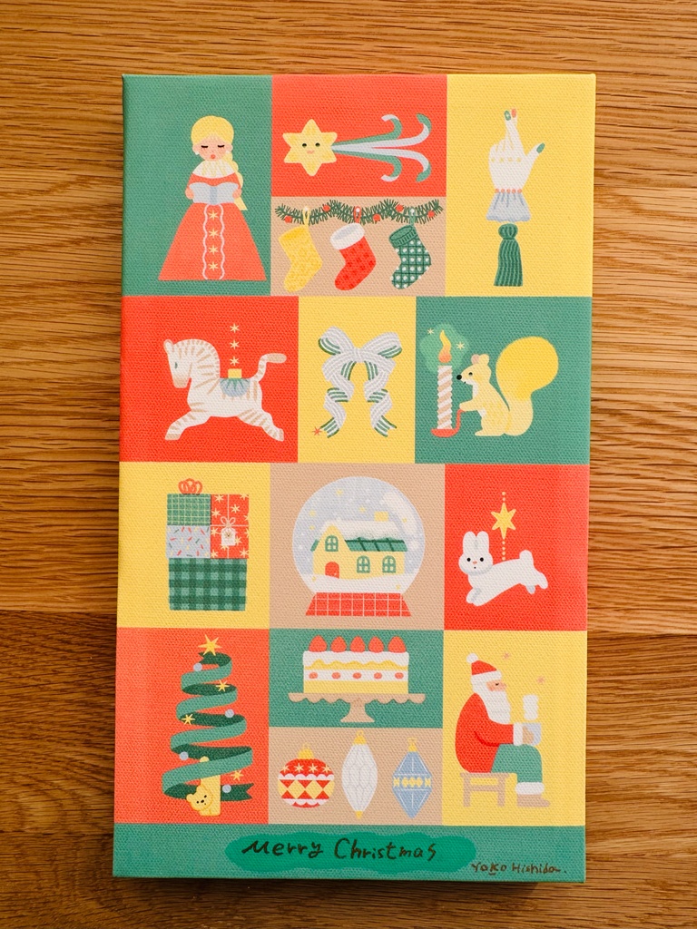 サイン入りキャンバスパネル　「クリスマス」