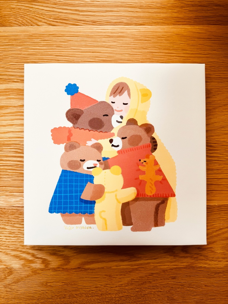 サイン入りキャンバスパネル　「ぎゅっ」