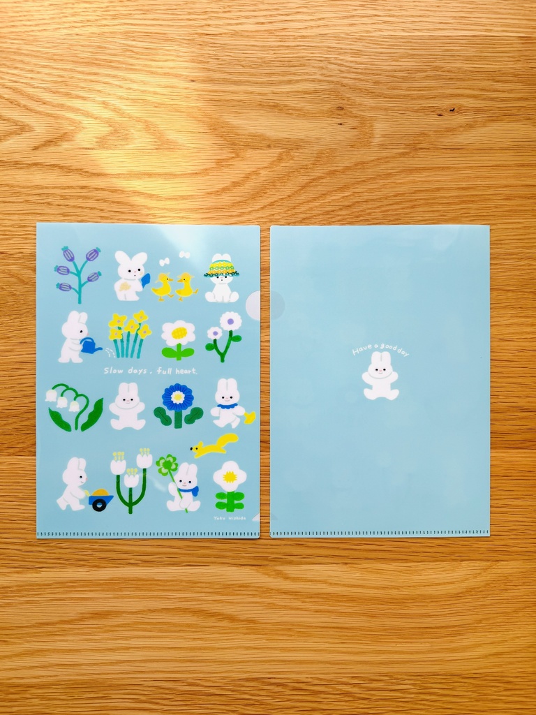 のんびりスローライフうさぎさんクリアファイルA5サイズ🐰