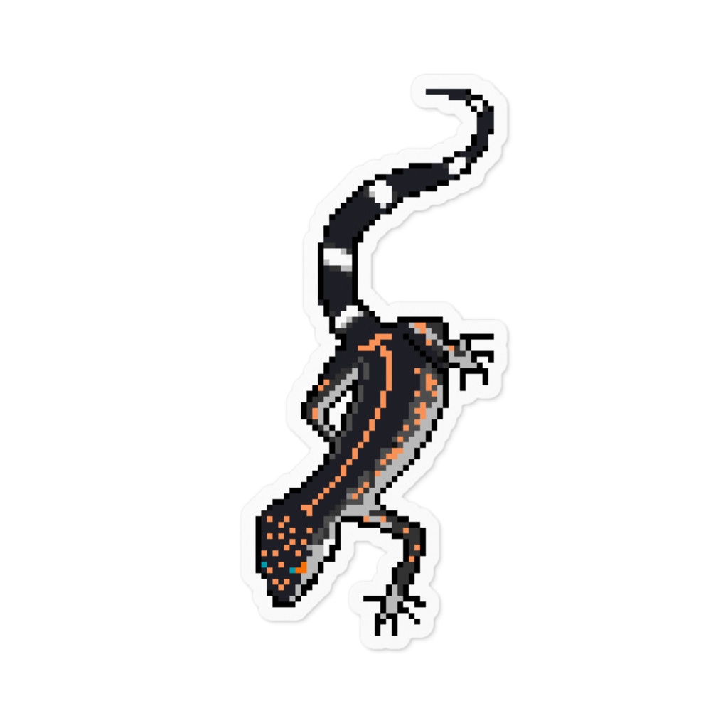 琉球のトカゲモドキ類　ドット絵ステッカー