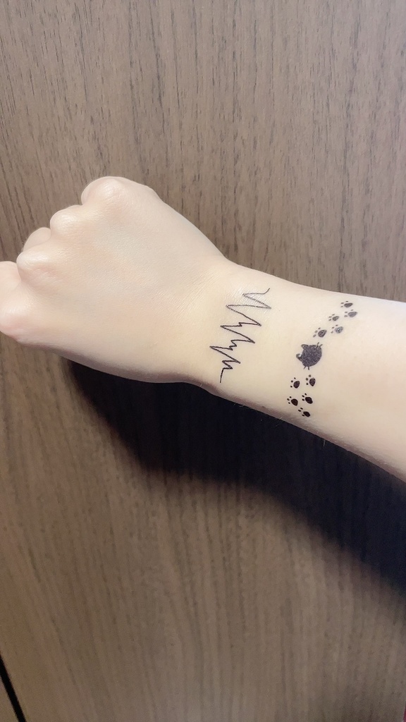 13種類セット タトゥーシール ネコ×心電図×花