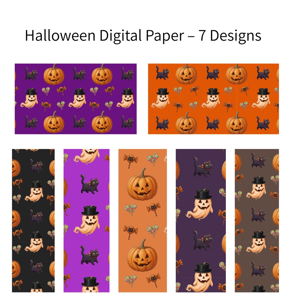 Halloween Digital Paper – 7 Designs