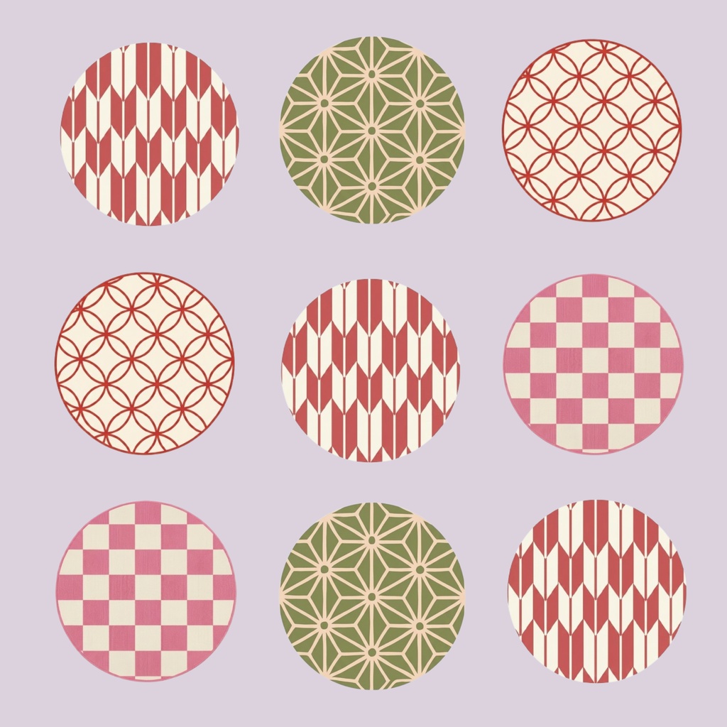Japanese Pattern Medallions – 7 Designs | PNG