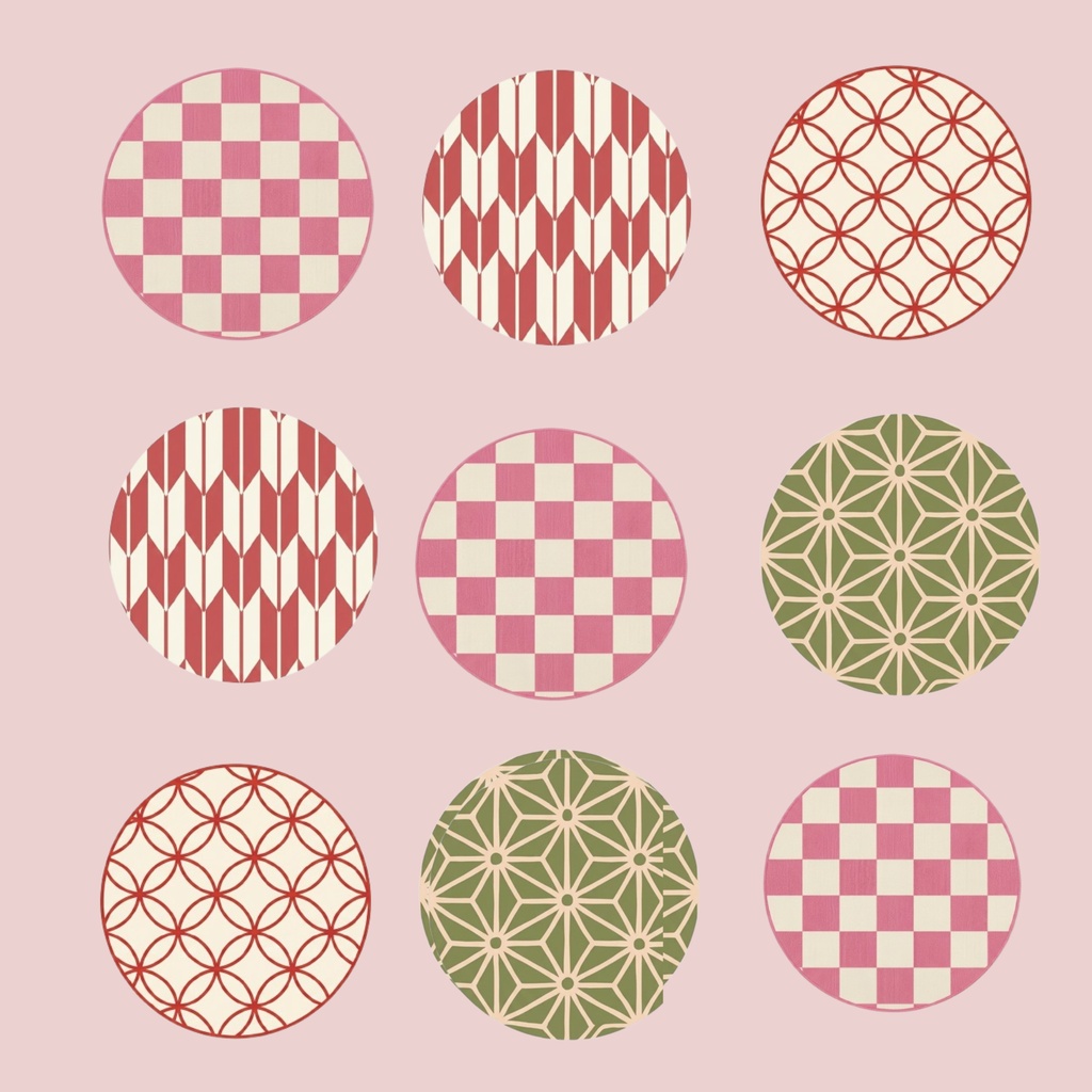 Japanese Pattern Medallions – 7 Designs | PNG