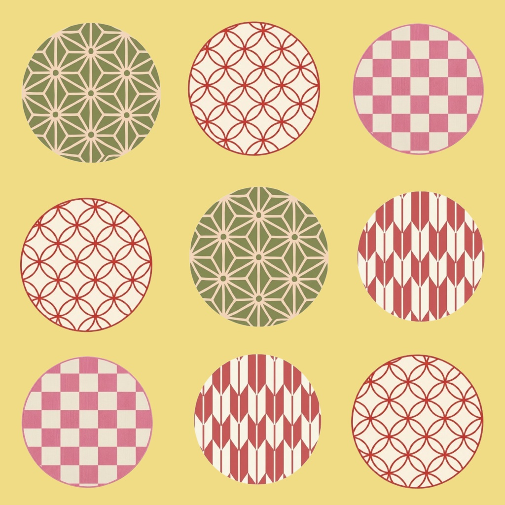 Japanese Pattern Medallions – 7 Designs | PNG