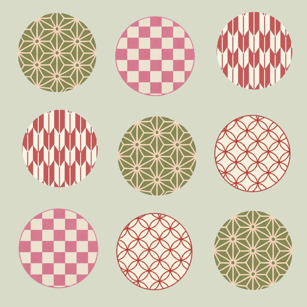 Japanese Pattern Medallions – 7 Designs | PNG