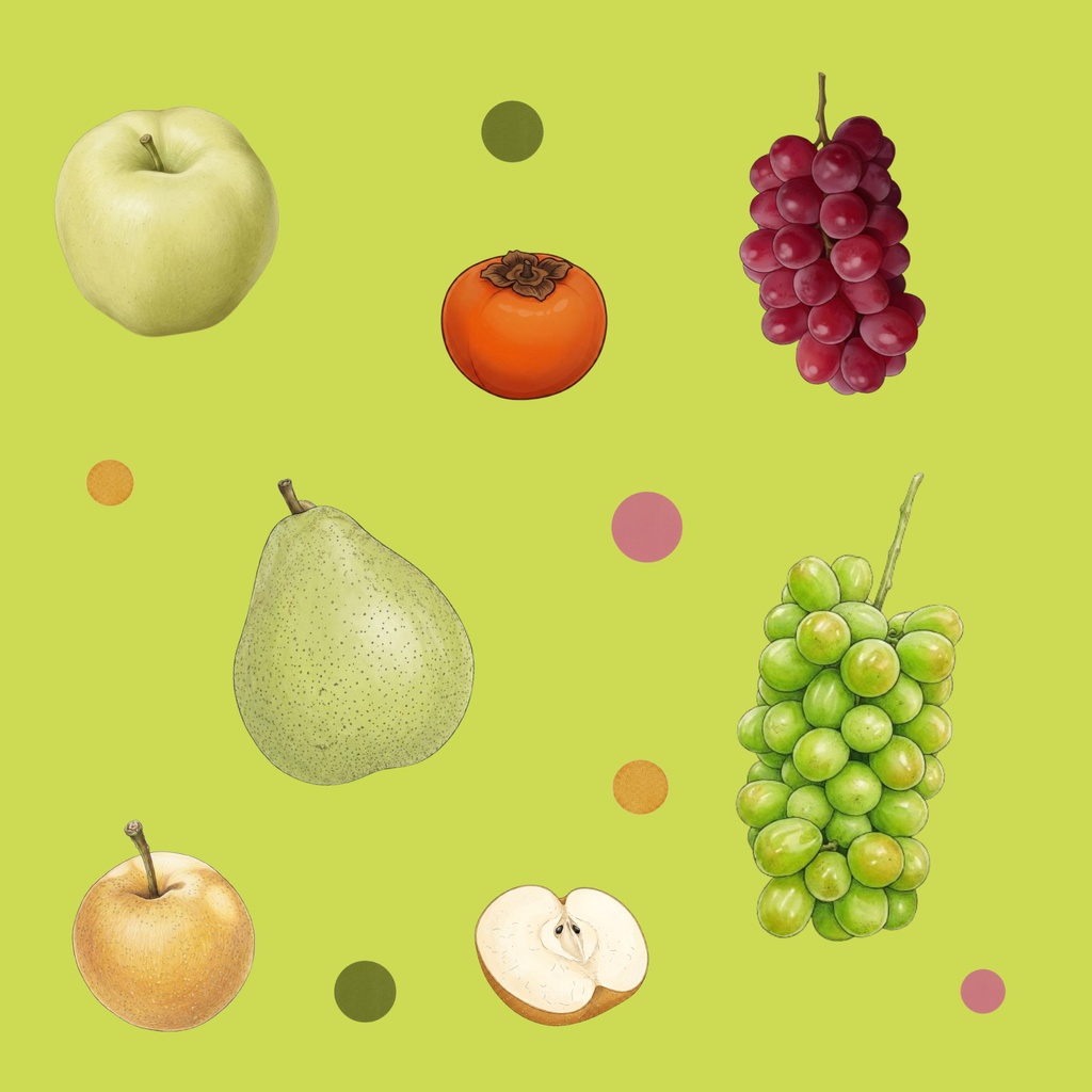 Japanese Autumn Fruits – 7 Designs | PNG