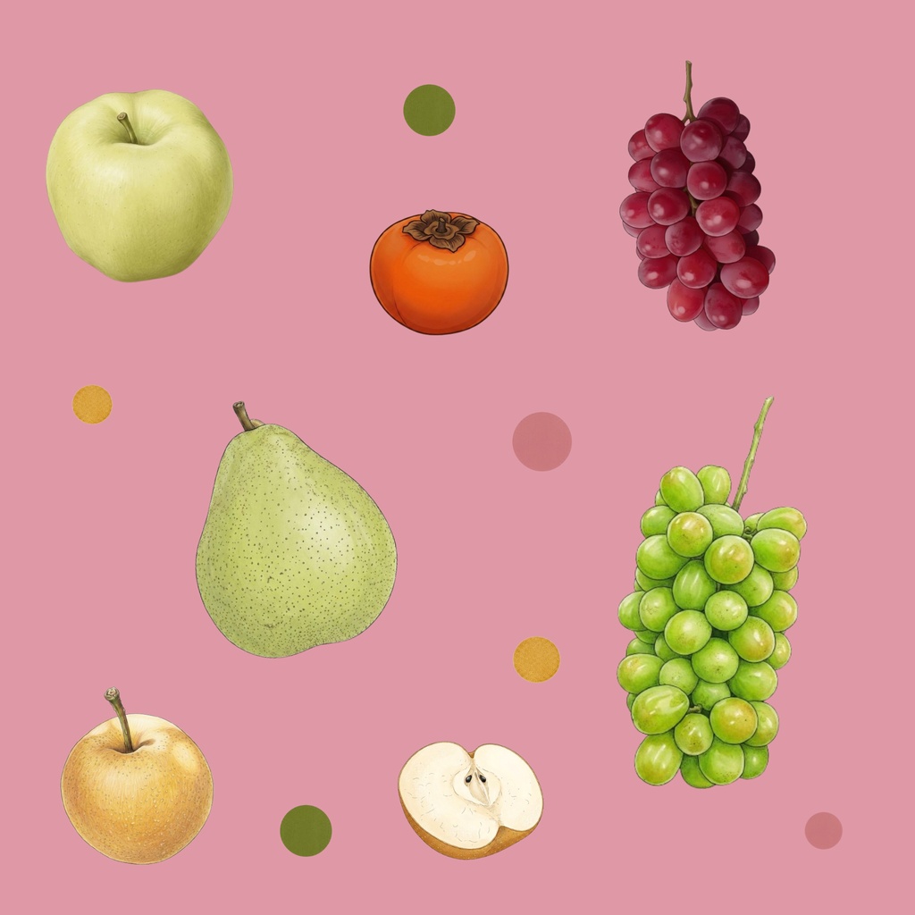 Japanese Autumn Fruits – 7 Designs | PNG