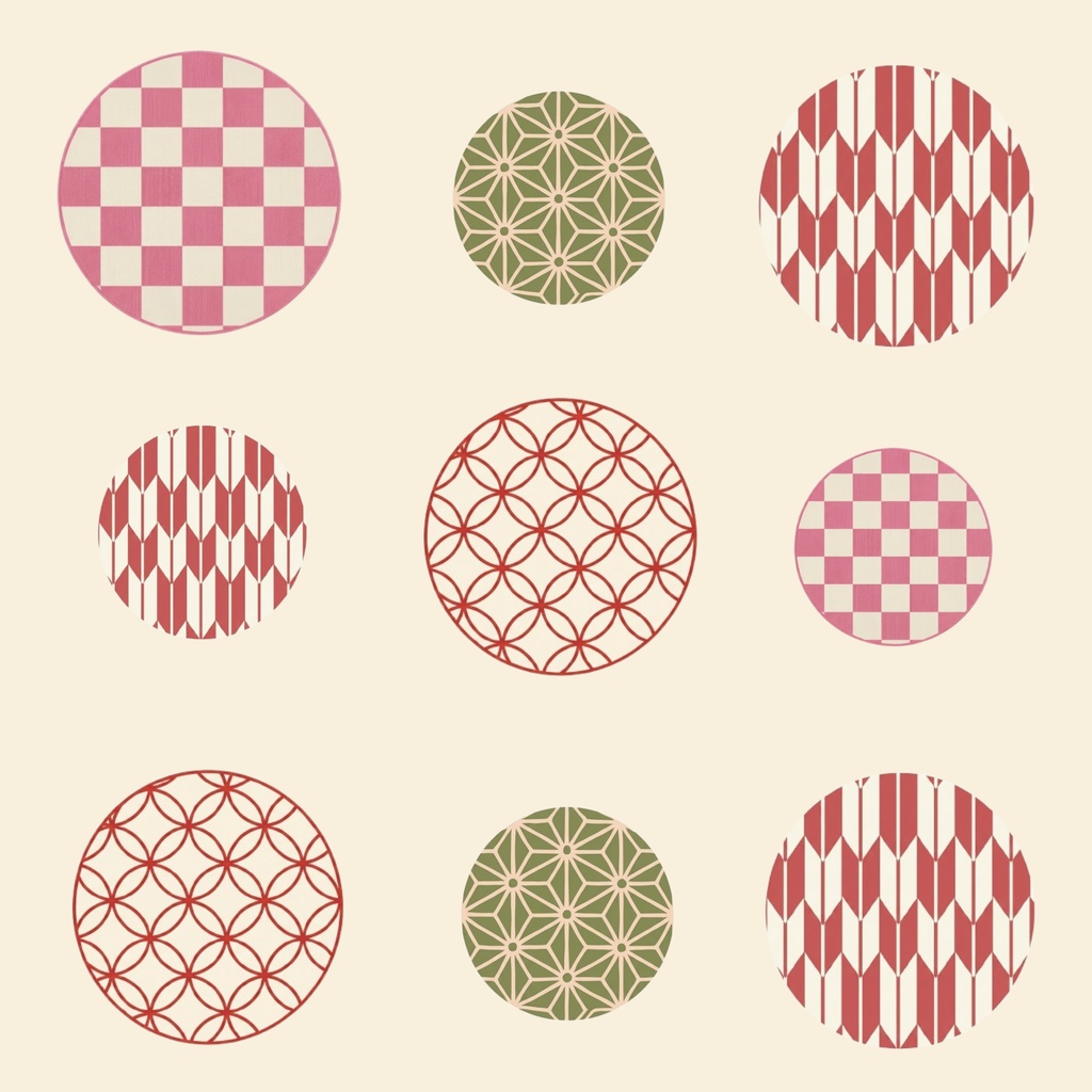 Japanese Pattern Tiles – 7 Designs | PNG
