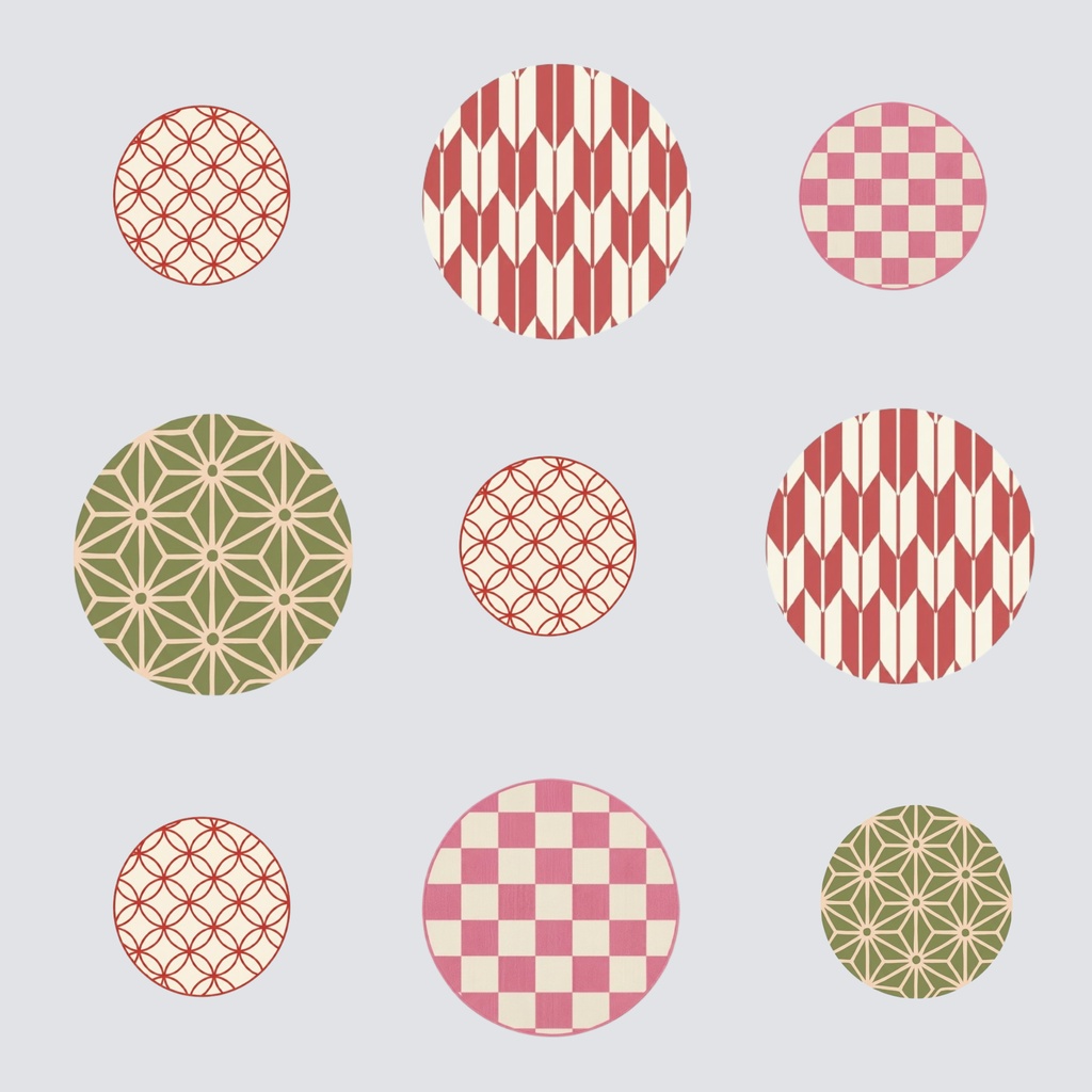 Japanese Pattern Tiles – 7 Designs | PNG