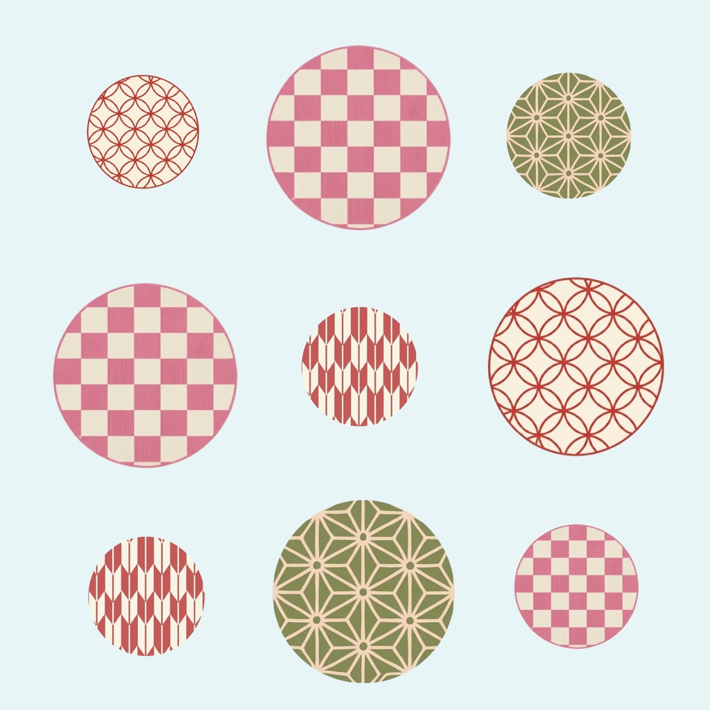 Japanese Pattern Tiles – 7 Designs | PNG