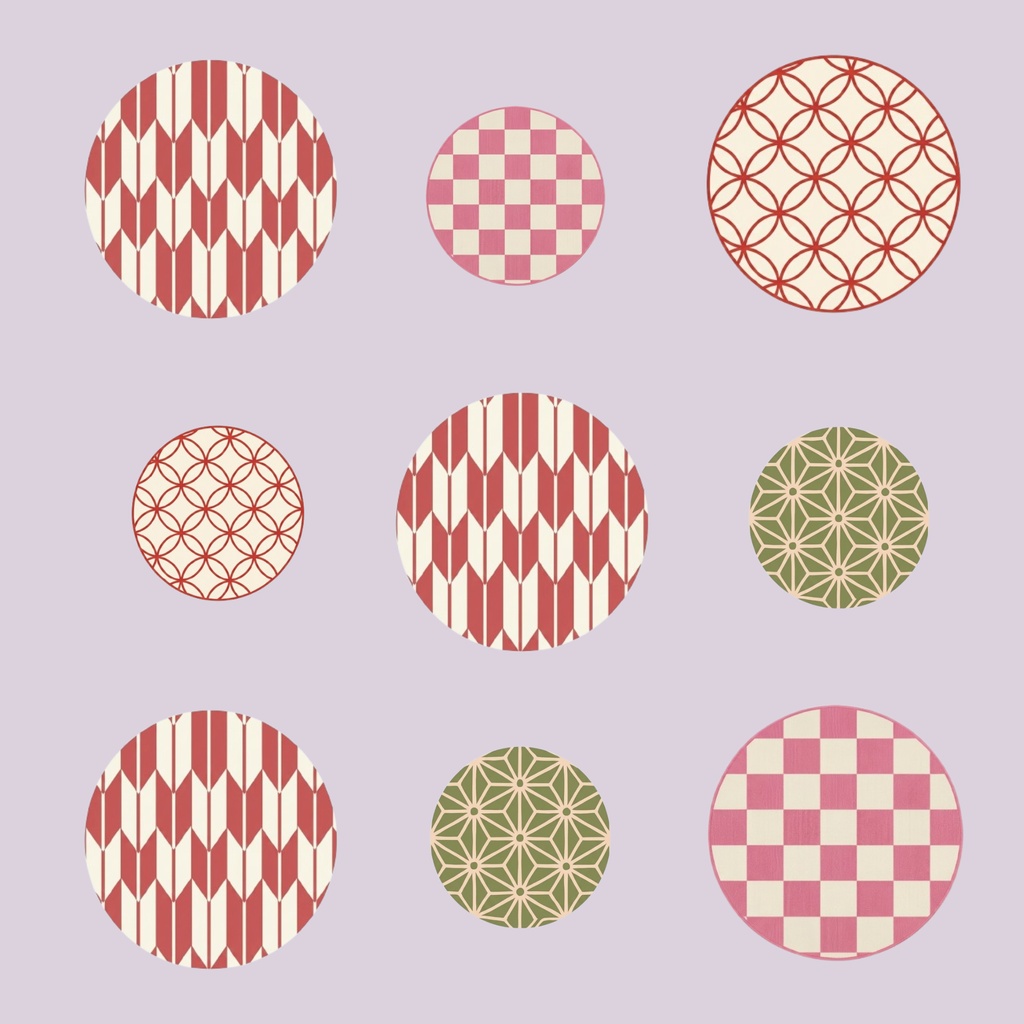 Japanese Pattern Tiles – 7 Designs | PNG