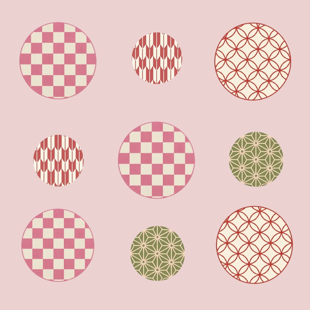 Japanese Pattern Tiles – 7 Designs | PNG