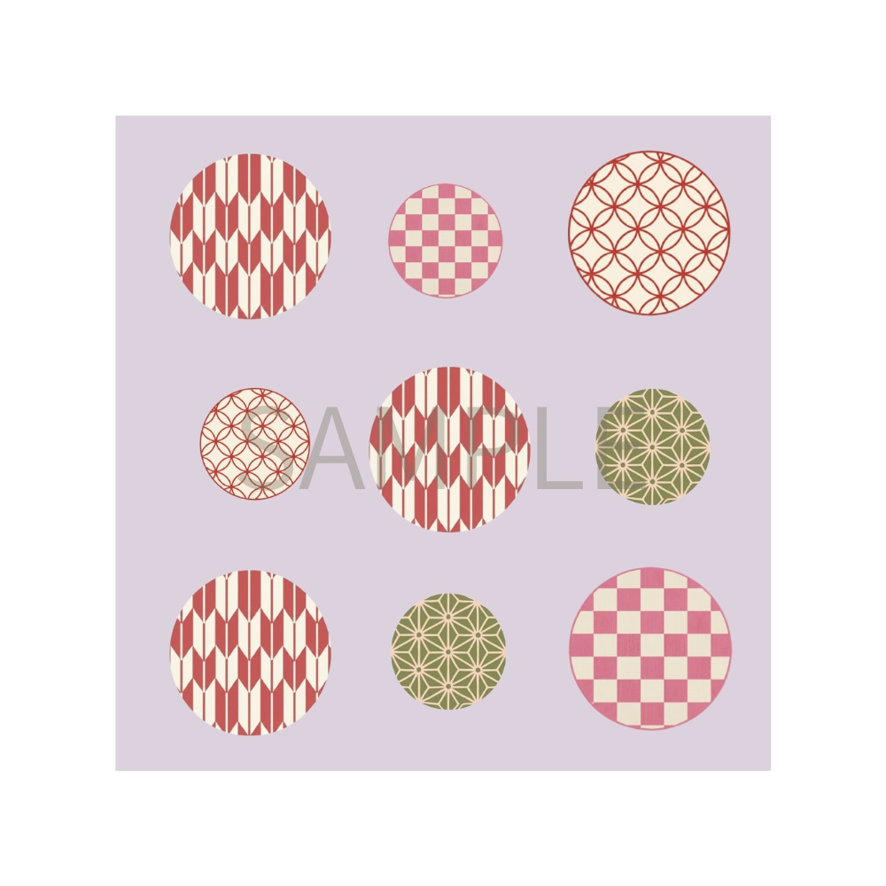 Japanese Pattern Tiles – 7 Designs | PNG