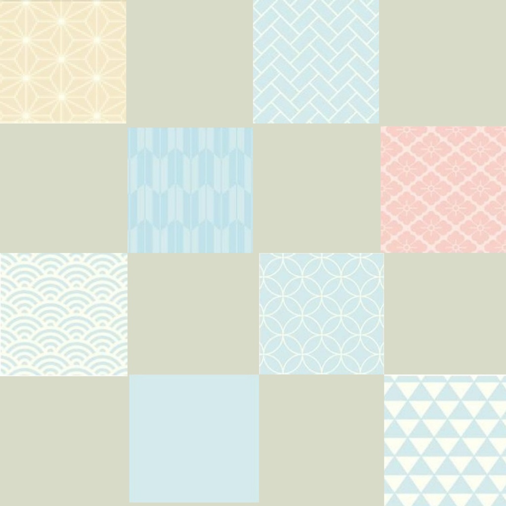 Japanese Pattern Squares – 7 Designs | PNG