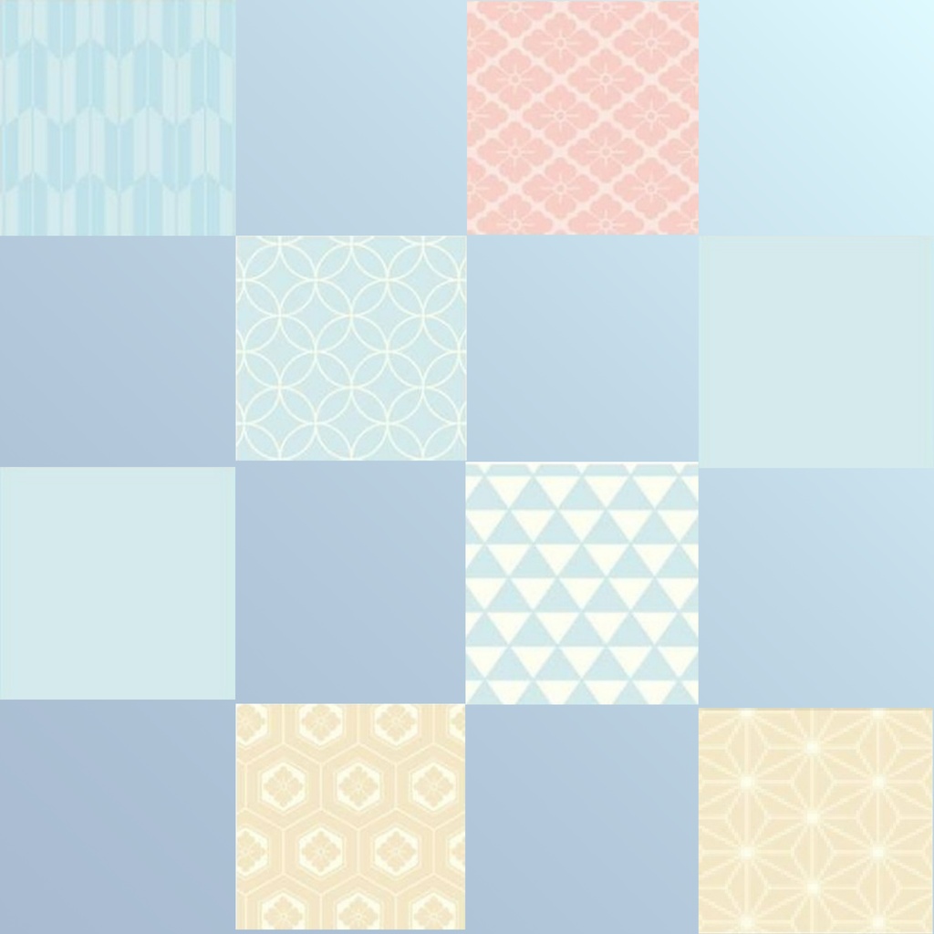 Japanese Pattern Squares – 7 Designs | PNG
