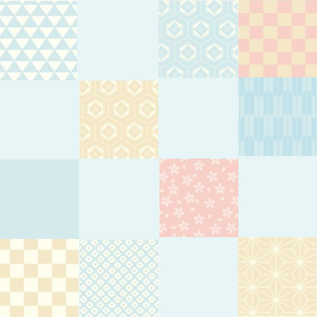 Japanese Pattern Squares – 7 Designs | PNG