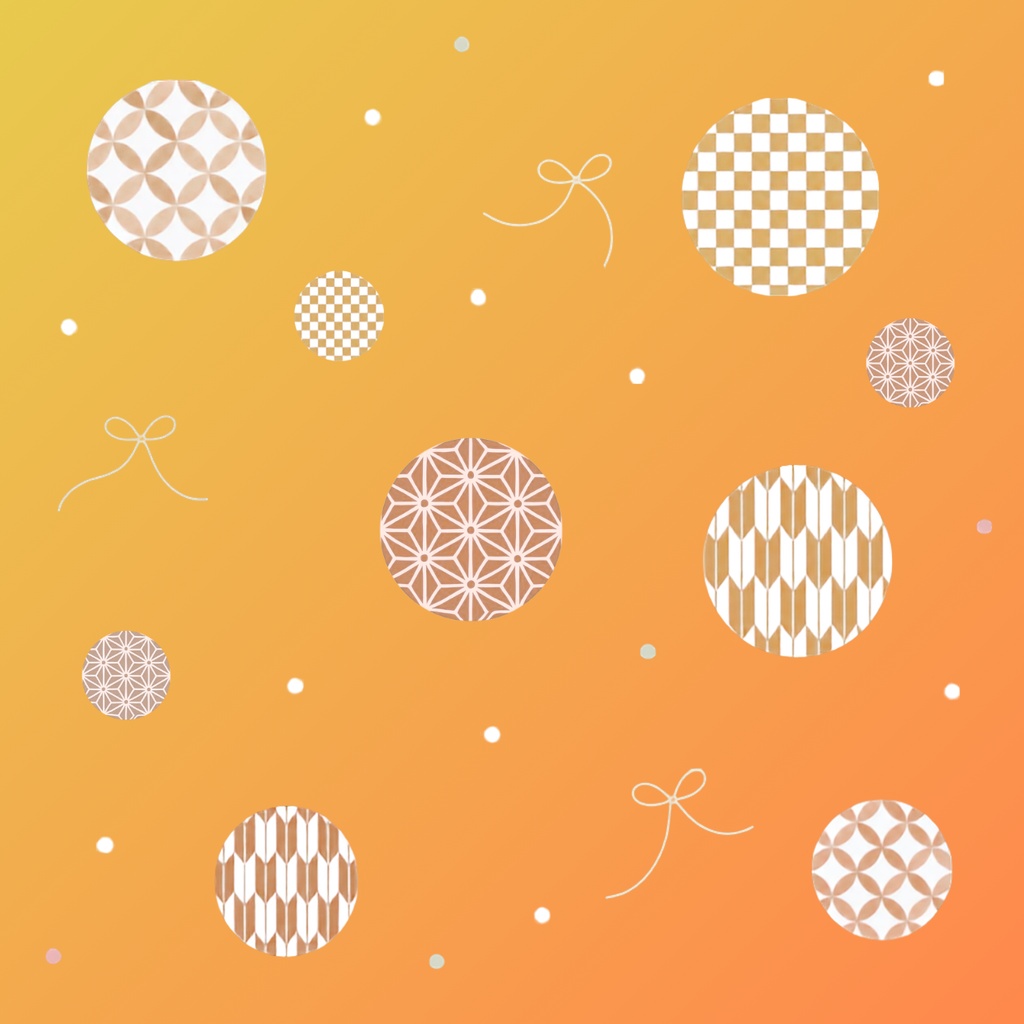Japanese Pattern & Ribbon – 7 Designs | PNG