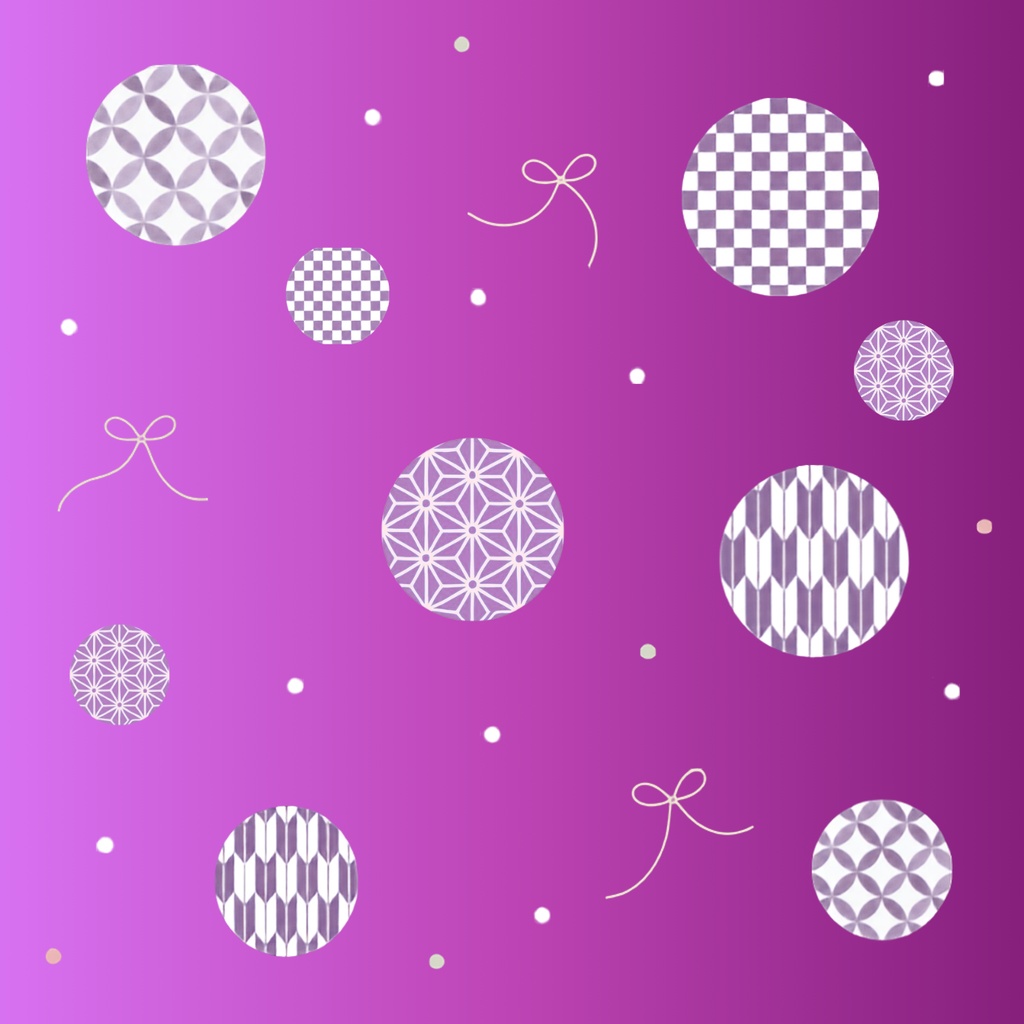 Japanese Pattern & Ribbon – 7 Designs | PNG