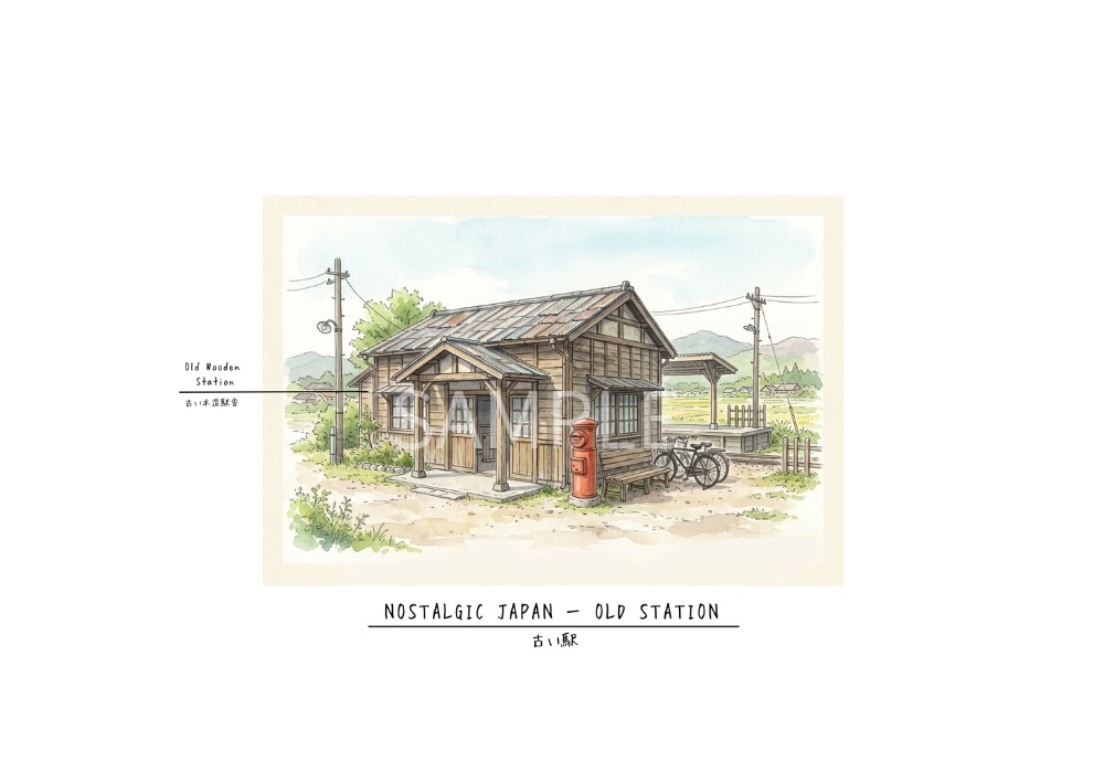 Nostalgic Japan – 7 Postcard Designs | PNG|懐かしい日本の風景