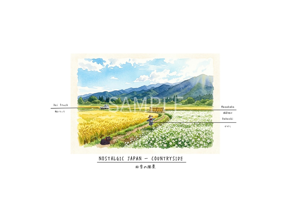 Nostalgic Japan – 7 Postcard Designs | PNG|懐かしい日本の風景