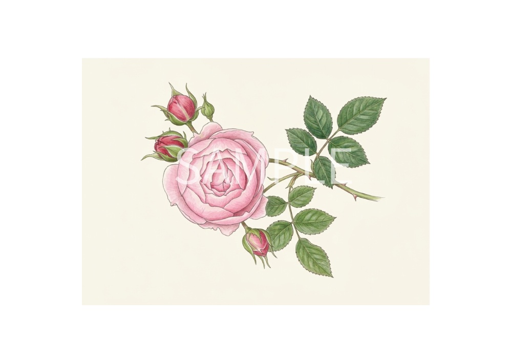 Rose Botanical Art – 7 Postcard Designs