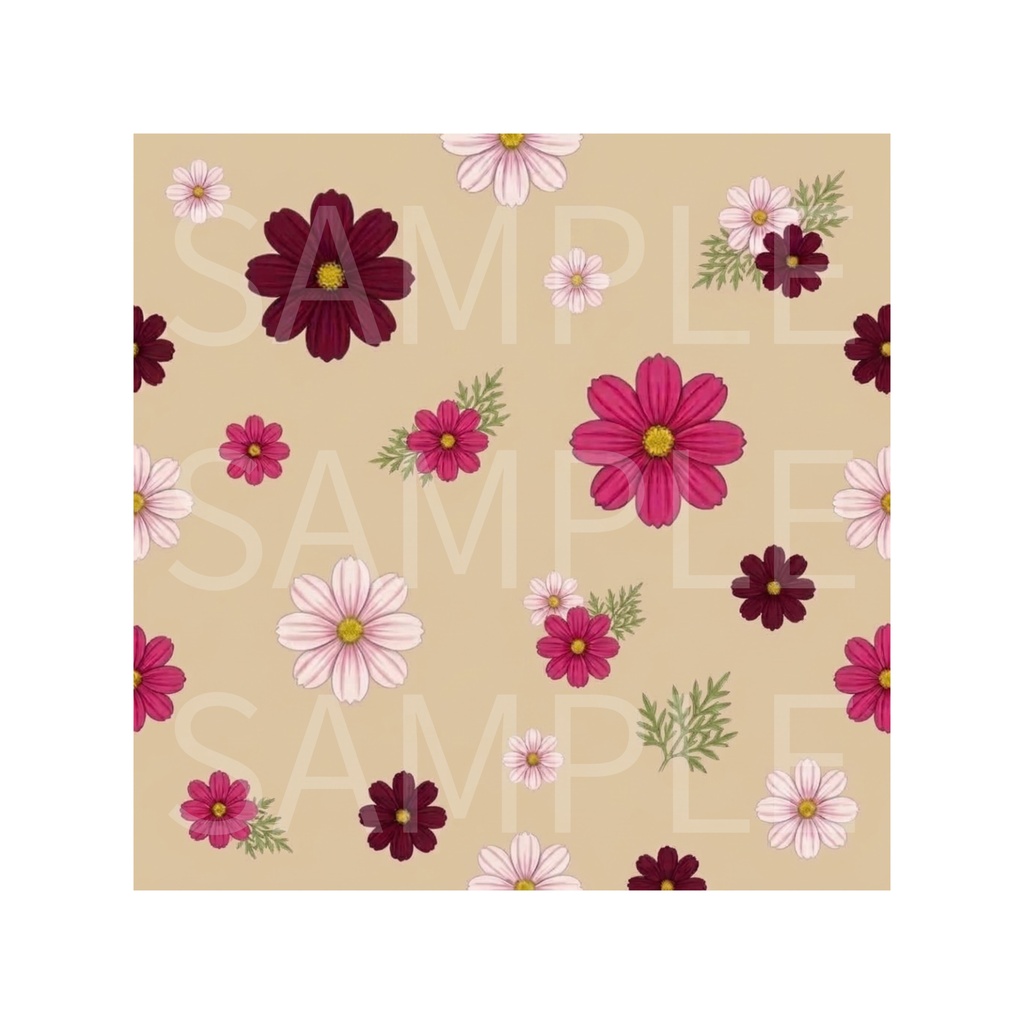 Cosmos Botanical Digital Paper – 8 Designs | PNG