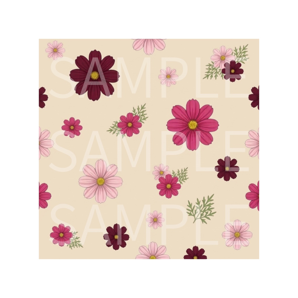 Cosmos Botanical Digital Paper – 8 Designs | PNG