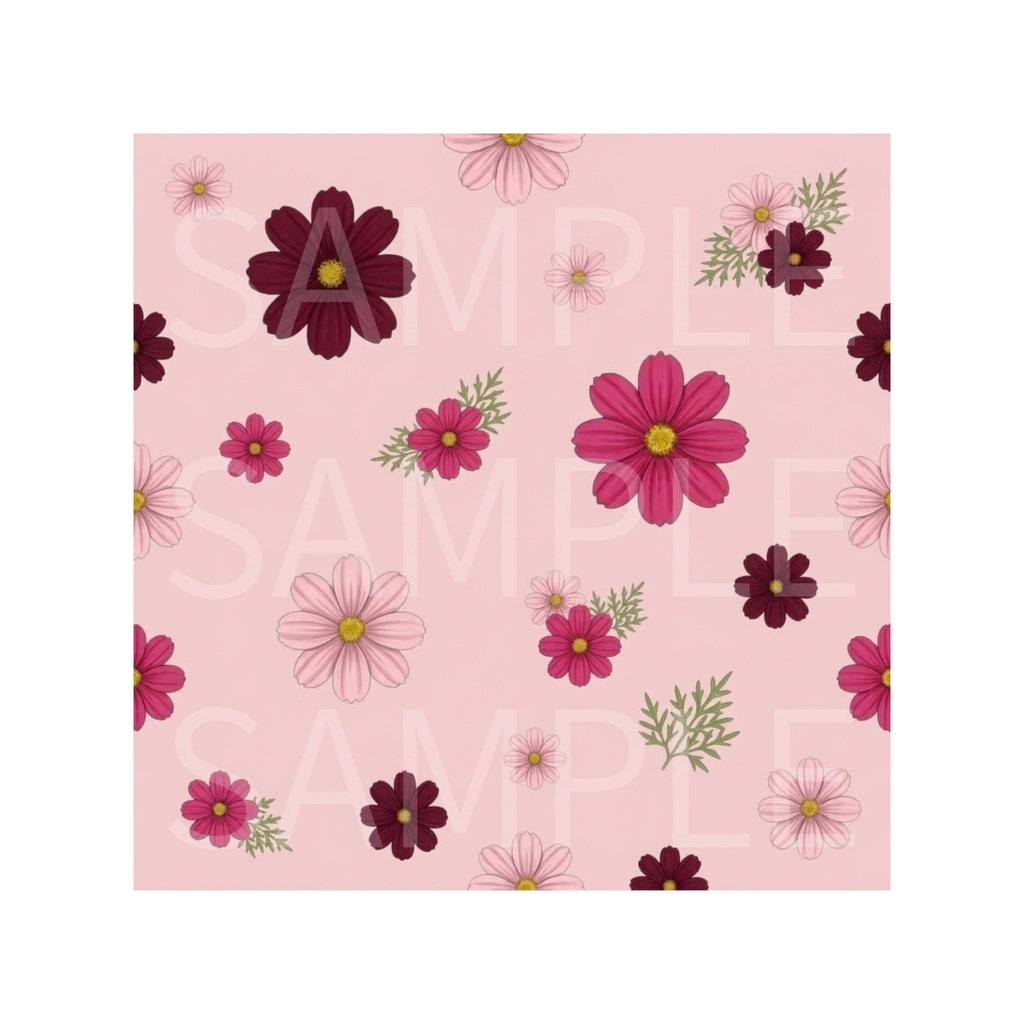 Cosmos Botanical Digital Paper – 8 Designs | PNG