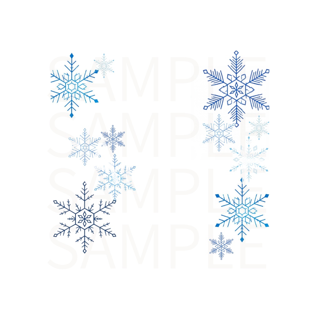雪の結晶のデジタルペーパー 7種類 ❄️