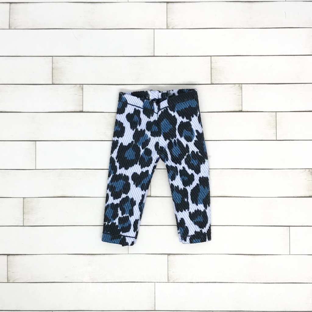 ＊オビツ11サイズ お洋服　単品　パンツ　ヒョウ柄　ブルー＊
